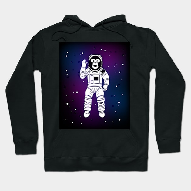 Monkey Astronaut in Space Hoodie by ArtFactoryAI